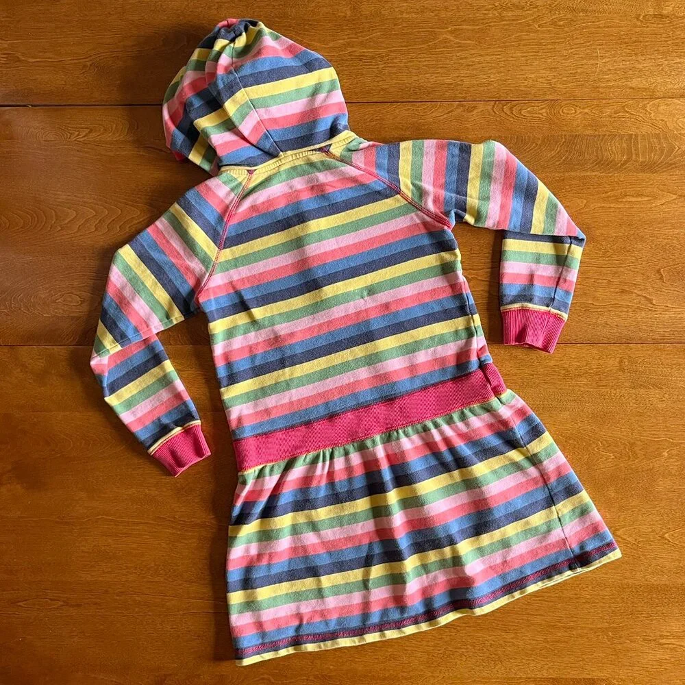 OshKosh rainbow stripe hooded dress 10